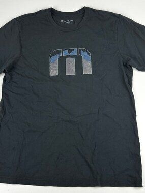 Travis Mathew T Shirt Mens L Black Camo Logo Graphic Tee